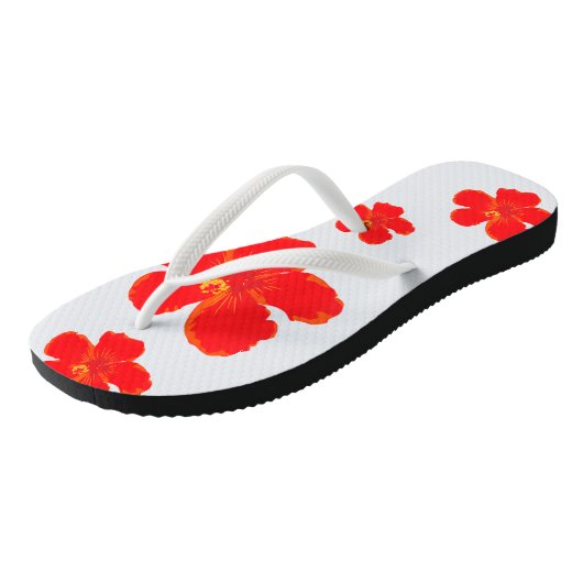 Rode Bloem Zomer Teenslippers (Schuin)