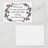 Rode Bloem Zwart Blad Dank u kaart Notitiekaartje (Voorkant / Achterkant)