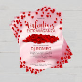 Rode bloemblaadjes Roze Valentijnsdag Extravaganza Flyer