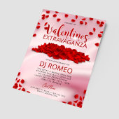Rode bloemblaadjes Roze Valentijnsdag Extravaganza Flyer