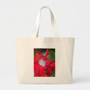 Rode Bloemblad Veerkunst Afdruk Grote Tote Bag