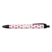 Rode Bloembladen Zwarte Inkt Pen (Bovenkant)