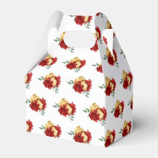 Rode bloemen 21e verjaardag bedankdoosjes (Achterkant)