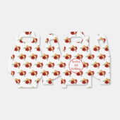 Rode bloemen 21e verjaardag bedankdoosjes (Uitgevouwen)