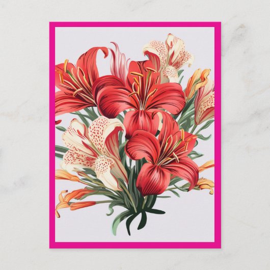 RODE BLOEMEN #2 BRIEFKAART (Voorkant)
