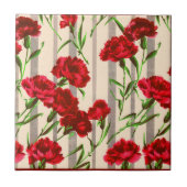 rode bloemen afdrukken tegeltje (Voorkant)