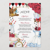 Rode Bloemen Alice in Wonderland Verjaardag 15 XV  Programmakaart (Voorkant)