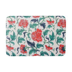 Rode bloemen badmat