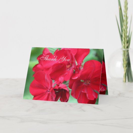 Rode Bloemen Bedankt Opmerking Kaart (Voorkant)