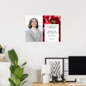 Rode Bloemen Begrafenis Viering van het Leven Foto Poster (Thuiskantoor)