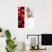 Rode Bloemen Begrafenis Viering van het Leven Foto Poster (Thuiskantoor)