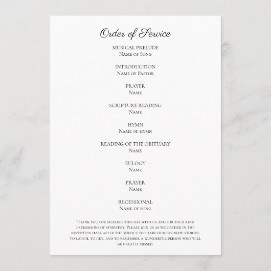 Rode Bloemen Begrafenis Viering van het leven Programmakaart (Achterkant)