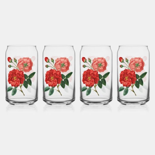  rode bloemen blikvorm glas (Voorkant)