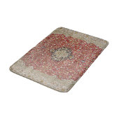 Rode bloemen bloem Perzisch Turks patroon elegant Badmat (Gekanteld)