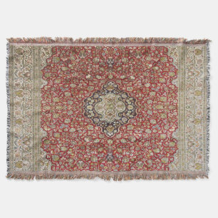Rode bloemen bloem Perzisch Turks patroon elegant Deken