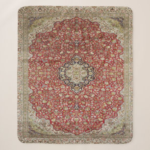 Rode bloemen bloem Perzisch Turks patroon elegant Sherpa Deken