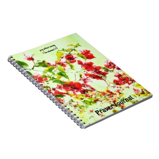 Rode Bloemen Bloemen Gebed Journal Bijbel Verse Notitieboek (Rechterzijde)