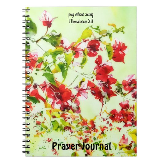 Rode Bloemen Bloemen Gebed Journal Bijbel Verse Notitieboek (Voorkant)
