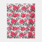 Rode Bloemen Bloemen Illustratie Patroon Ontwerp Fleece Deken (Voorkant)