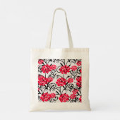 Rode Bloemen Bloemen Illustratie Patroon Ontwerp Tote Bag (Achterkant)