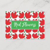 Rode bloemen Bloemen Visitekaartje (Voorkant)