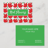 Rode bloemen Bloemen Visitekaartje (Voorkant / Achterkant)