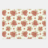 Rode bloemen bloemenbron inpakpapier vel (Voorkant 2)