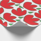 Rode Bloemen Bloemmotief Cadeaupapier (Hoek)
