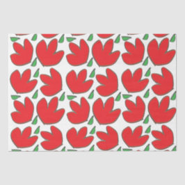 Rode Bloemen Bloempatroon Tissuepapier