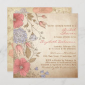  Rode Bloemen Bridal Shower Kaart (Voorkant / Achterkant)