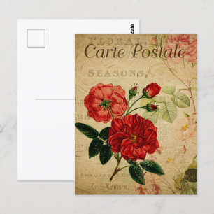Rode bloemen briefkaart