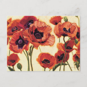 Rode bloemen briefkaart