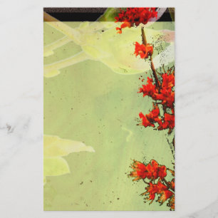 Rode bloemen briefpapier