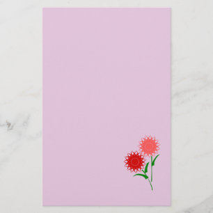 Rode bloemen briefpapier