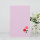 Rode bloemen briefpapier (Staand voorkant)