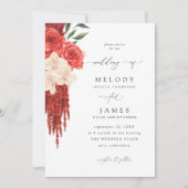 Rode Bloemen bruiloft uitnodiging V2 (Voorkant)