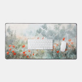 Rode bloemen bureaumat (Keyboard & Muis)