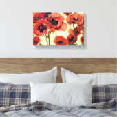 Rode bloemen canvas afdruk (Insitu (Slaapkamer))