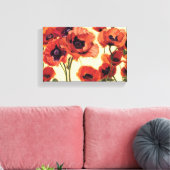 Rode bloemen canvas afdruk (Insitu (Woonkamer))