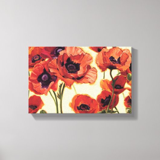 Rode bloemen canvas afdruk (Voorkant)