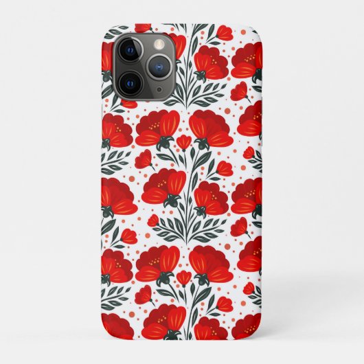 Rode bloemen Case-Mate iPhone case (Achterkant)