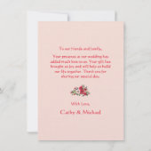 Rode bloemen Chinese bruiloft Bedankkaart (Achterkant)