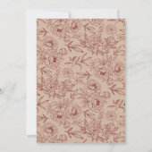 Rode Bloemen Chinese Huwelijksfoto Save the Date (Achterkant)