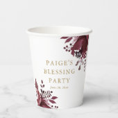 Rode Bloemen Christelijke Moeder en Baby Zegening Papieren Bekers (Achterkant)