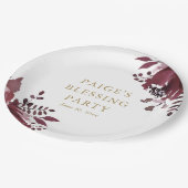 Rode Bloemen Christelijke Moeder en Baby Zegening Papieren Bordje (Gekanteld)