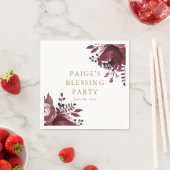 Rode Bloemen Christelijke Moeder en Baby Zegening Servet (Insitu)