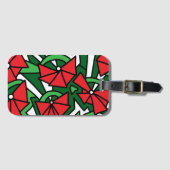 Rode bloemen Doodle Art Bagagelabel (Voorkant (horizontaal))