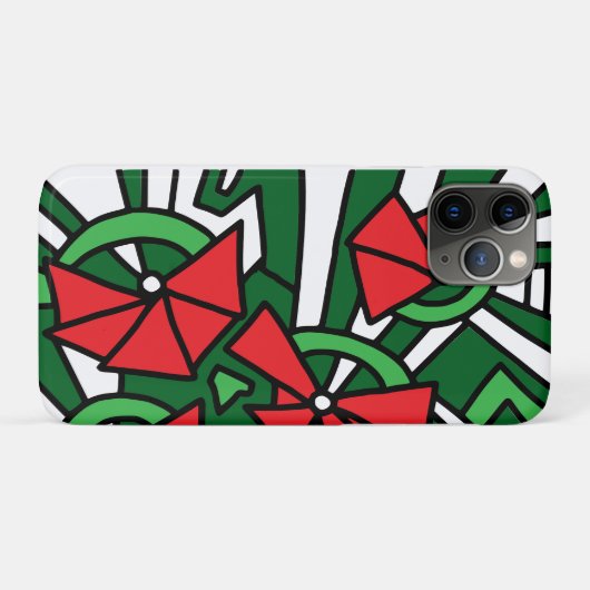 Rode bloemen Doodle Art Case-Mate iPhone Case (Achterkant (horizontaal))