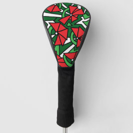 Rode bloemen Doodle Art Golfheadcover