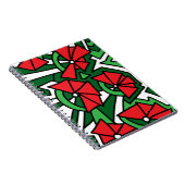 Rode bloemen Doodle Art Notitieboek (Rechterzijde)